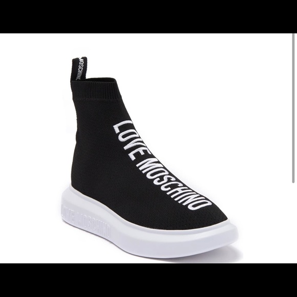 love moschino high top sneakers